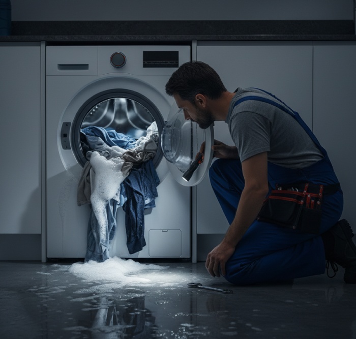 تخلیه نشدن آب ماشین لباسشویی