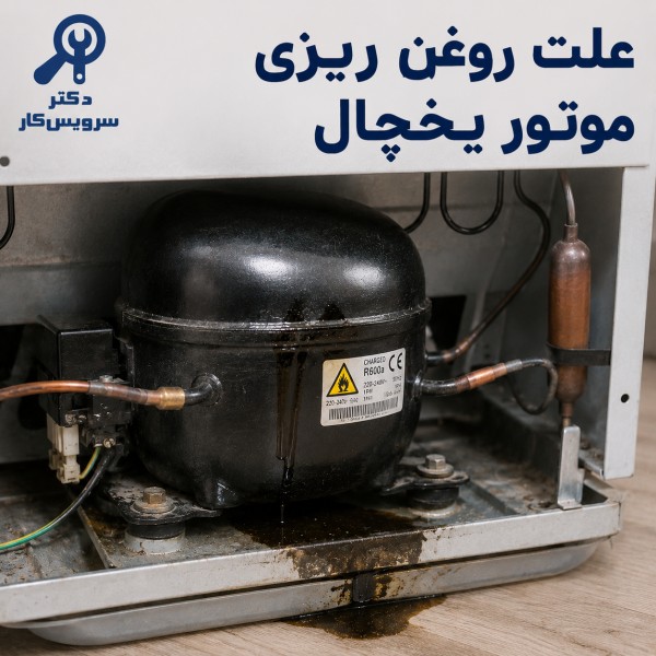 علت روغن ریزی موتور یخچال یخچال روغن می ده تعمیر یخچال و فریزر در تهران دکتر سرویس کار